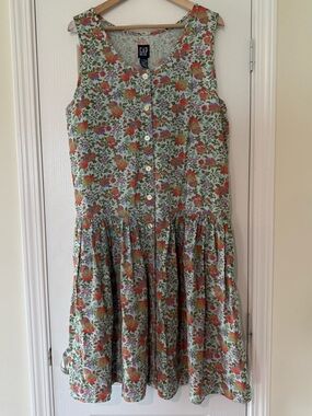 90s Gap Floral Button Down Dress